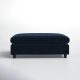 Navy Blue Velvet for the Main Body and 45.3″ Wide Rectangular Standard Ottoman Joss in Fleetwood – MadeInUSA