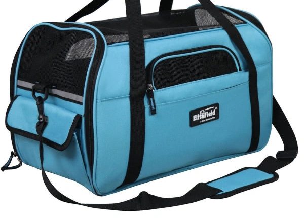 EliteField SoftSided AirlineApproved Pet Carrier Bag, Sky Blue - MadeInUSA