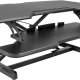 YiSHOP Electric Standing Desk Converter with 38″Tabletop, Height Adjustable Sit Stand Desk Riser, Motorized Desk Riser with Keyboard Tray and Device Slot, Fits Monitor & Laptop, Black – MadeInUSA