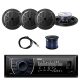 PYLE PLRMR27BTB Marine Bluetooth Receiver Stereo(Black) w/Pyle 100W 5.25” 2-Way Marine Speakers(2-Pairs), Enrock Marine Antenna & Enrock Marine 50′ 16G Speaker Wire – MadeInUSA