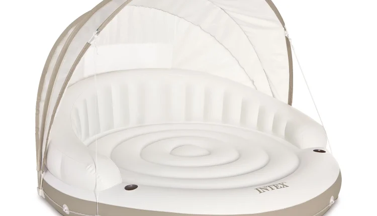 Intex Inflatable Canopy Island Float Lounge, 78.5 x 59 - MadeInUSA
