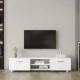White TV Stand For 70″Television Stands Media Console Entertainment Center TV Table 2 Storage Cabinets With Open Shelves For Living Room Bedroom – MadeInUSA