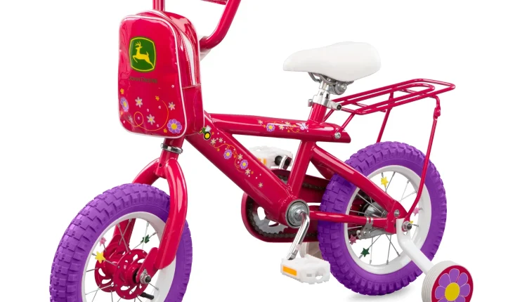 John Deere Tomy 12 In. Girl's Bicycle, Pink - MadeInUSA