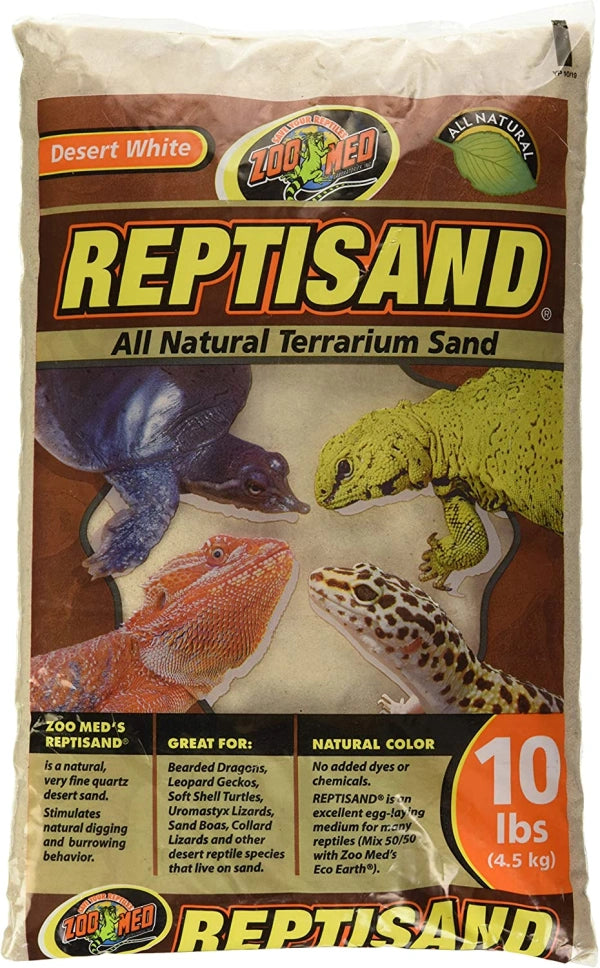 Zoo Med Reptisand Reptile Terrarium Sand, Desert White, 10lb bag - MadeInUSA