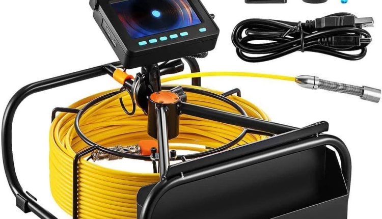 VEVOR Sewer Camera, 32.8ft 4.3-in Screen, Pipeline Inspection Camera with DVR Function and Snake Cable, Waterproof IP68 Borescope w/LED Lights - MadeInUSA