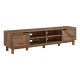 Pemberly Row 70″Simple Wood Barndoor TV Stand in Rustic Oak – MadeInUSA