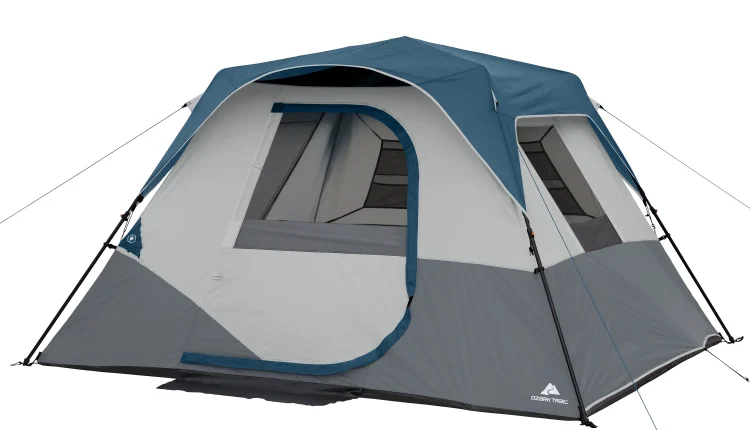 Ozark Trail 10' x 9' 6-Person Instant Cabin Tent with LED Light, 19.38 lbs - MadeInUSA