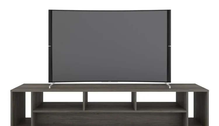 Nexera Rustik TV Stand for TVs up to 80 in., Bark Gray - MadeInUSA