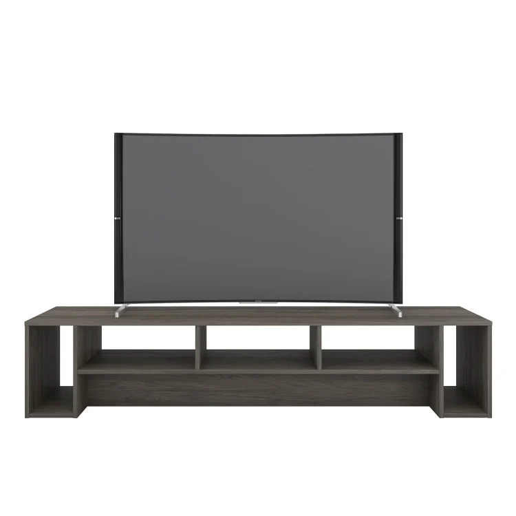 Nexera Rustik TV Stand for TVs up to 80 in., Bark Gray - MadeInUSA