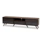 Bowery Hill Wood 60″TV Stand Console Entertainment Center in Gray and Walnut – MadeInUSA