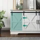 WedealFu Inc Evelynn TV Stand Sliding Barn Door Farmhouse Wood Entertainment Center for TVs Up to 65″White – MadeInUSA