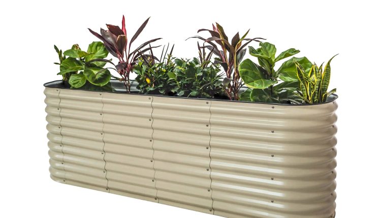 Vego Garden 32" Tall 9-in-1 Modular Metal Raised Garden Bed Kit Pearl White - MadeInUSA