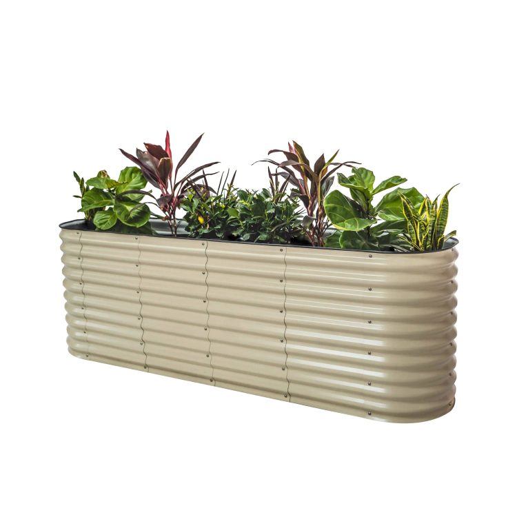 Vego Garden 32" Tall 9-in-1 Modular Metal Raised Garden Bed Kit Pearl White - MadeInUSA