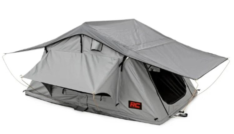 Rough Country (99049) Roof Top Tent | Rack Mount | 12 Volt Accessory w/Ladder Extension & LED Light Kit - MadeInUSA