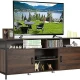 NLTBONNIE TV Stand for TVs up to 65u201D  58u201D TV Console Table w/ 2 Cabinets &amp; Adjustable   Media Entertainment Center w/Cable Manage Holes  TV  Cabinet for Living Room (Rustic – MadeInUSA