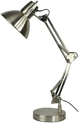 allen roth Embleton 26in Adjustable Brushed Nickel Desk Lamp with Metal Shade - MadeInUSA