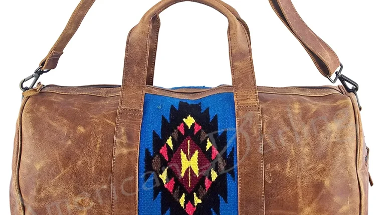 AD American Darling ADBGS174DAR Duffel Saddle Blanket Genuine Leather Women Bag Western Handbag Purse - MadeInUSA