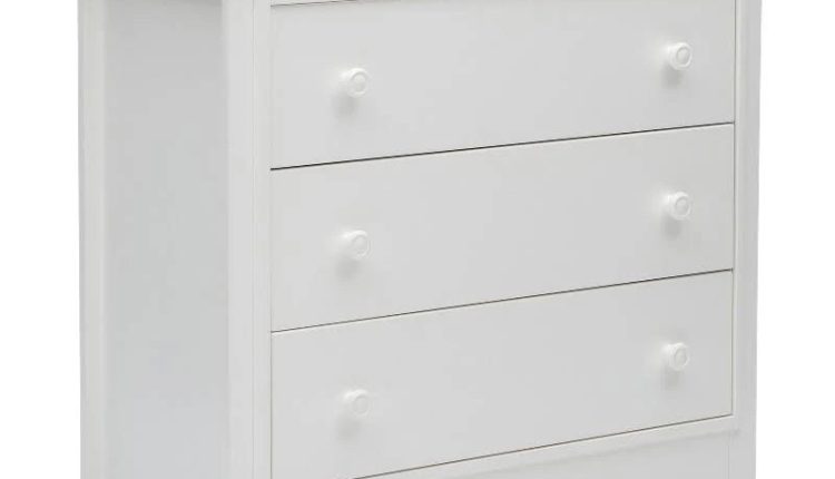 Pemberly Row 3-Drawer Wood Dresser with Changing Top in Bianca White - MadeInUSA