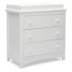 Pemberly Row 3-Drawer Wood Dresser with Changing Top in Bianca White – MadeInUSA
