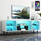 NLTBONNIE 70 Inch LED TV Stand for 75 Inch TV  Modern Entertainment Center with LED Light  High Gloss White TV Console Table with  Cabinets and Open Shelves for Living Room  Bedroom – MadeInUSA