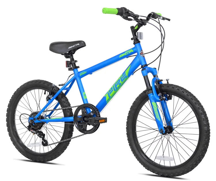 BCA 20 inch Crossfire 6-Speed Boy's Mountain Bike, Blue/Green - MadeInUSA
