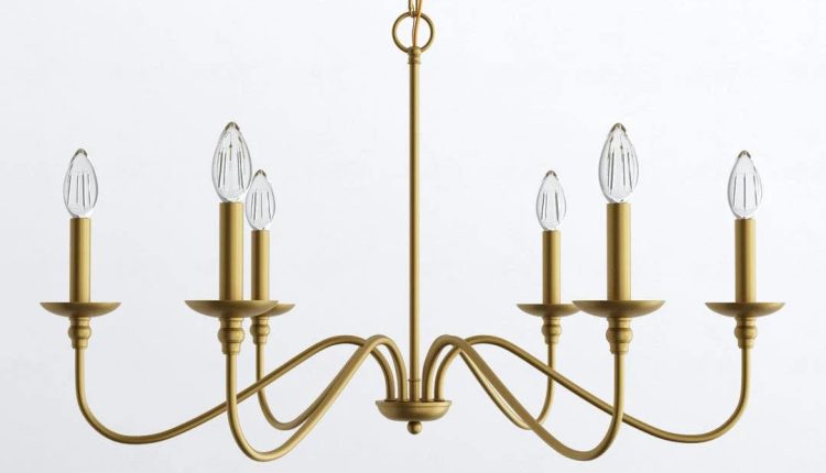 Ableton 6 - Light Candle Style Classic / Traditional Chandelier Birch Lane Finish: Brass, Size: 18" H x 30" W x 30" D - MadeInUSA
