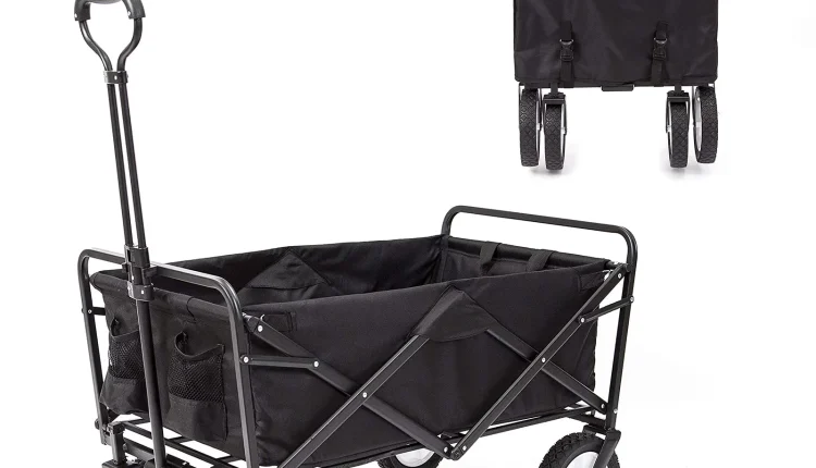 APOLLOLIFT 220lb Folding Wagon Utility Garden Cart for Outdoor Camping Black - MadeInUSA