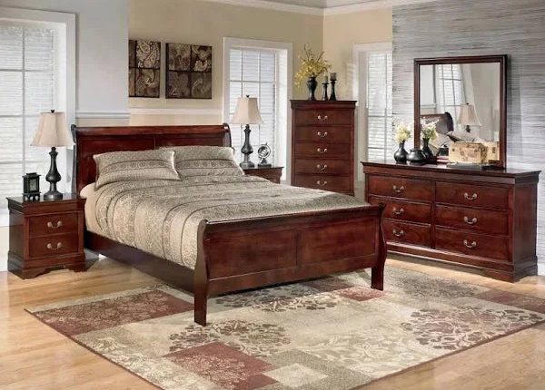 Ashley Furniture Alisdair Wood Sleigh Bedroom Set Brown B376-SET - MadeInUSA
