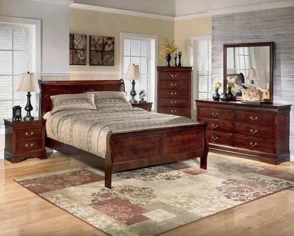 Ashley Furniture Alisdair Wood Sleigh Bedroom Set Brown B376-SET - MadeInUSA