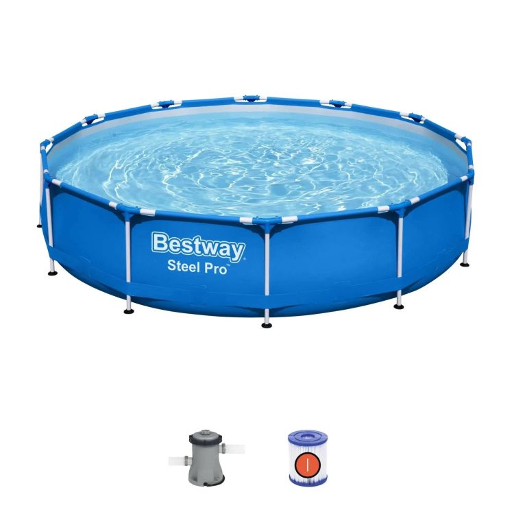 Bestway Steel Pro 12' x 30" Round Above Ground Pool Set - MadeInUSA