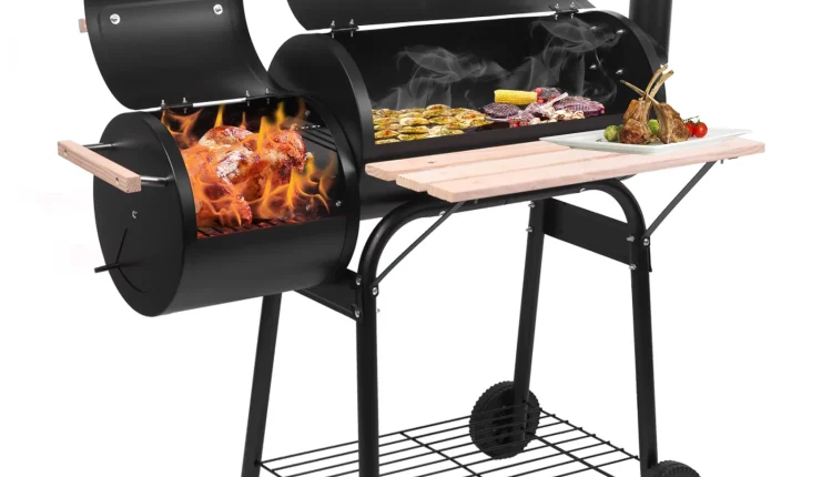 Ktaxon BBQ Grill  Outdoor Charcoal Grill Offset Smoker for Patio Backyard - MadeInUSA