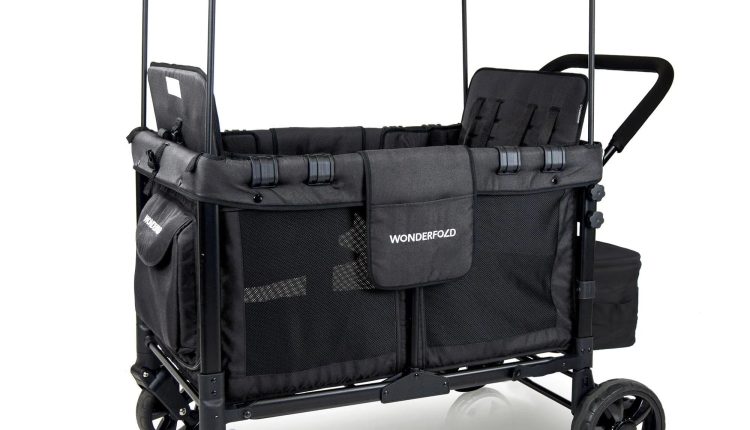 Wonderfold W4 Original Quad (4 Seater) Stroller Wagon - Black - MadeInUSA