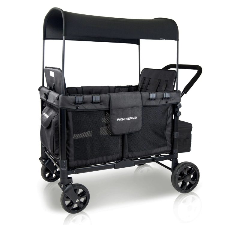 Wonderfold W4 Original Quad (4 Seater) Stroller Wagon - Black - MadeInUSA