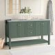 Binne 60″ Double Bathroom Vanity Set Three Posts Base Finish: Sage Green, Top Finish: Engineered Carrara – MadeInUSA