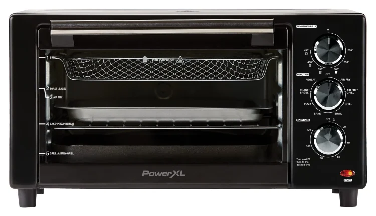 PowerXL Air Fryer Grill Plus, Toaster Oven, Black, 1500 Watts - MadeInUSA