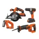 Black & Decker 20 Volt 4-Tool Kit with Drill, Circular Saw, Reciprocating Saw, and Work Light, BD4KITCD7CSRSL – MadeInUSA