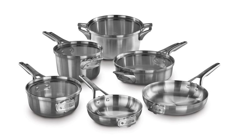 Calphalon Premier 10-pc. Space-Saving Stainless Steel Cookware Set - MadeInUSA