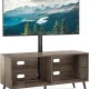 ZWNLKQG Swivel Wood TV Stand with Mount for 32-70 Inch  Screen TVs  Entertainment Center with 4-  Cabinet for Media Console  Universal Floor TV Stand Cabinet for Home  Rustic Oak – MadeInUSA