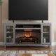 Gray 2265FM-36-331 Allen + Roth 66-inch W Mushroom Oak Infrared Quartz Electric Fireplace – MadeInUSA