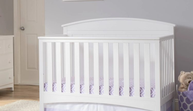 Delta Children Archer Solid Panel 4-in-1 Convertible Baby Crib, Bianca White - MadeInUSA