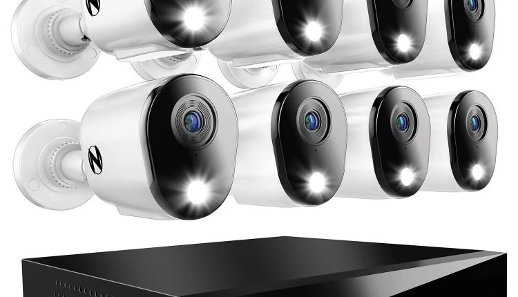 Night Owl 2-Way Audio 12 Channel DVR Security System with 1TB Hard Drive and 8 Wired 1080p Deterrence Cameras, Size: Varies by Model, Black - MadeInUSA