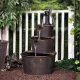 Alpine Corporation 40 Three Tier Pump Outdoor Fountain Decor, Brown – MadeInUSA