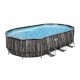 Bestway 5611SE-BW Power Steel Frame 20 x 12 x 4 Foot Above Ground Oval Pool Set – MadeInUSA