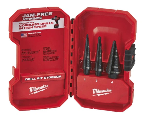 3Piece Step Drill Bit Set - MadeInUSA