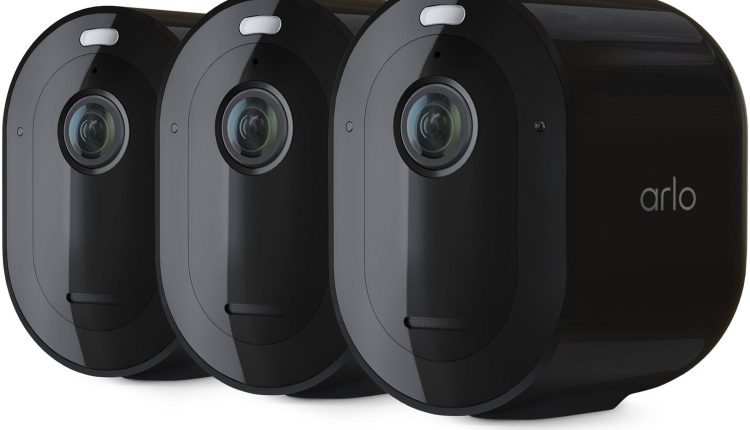 Arlo - Pro 4 Spotlight Camera, 3 Pack - VMC4350B - Black - MadeInUSA