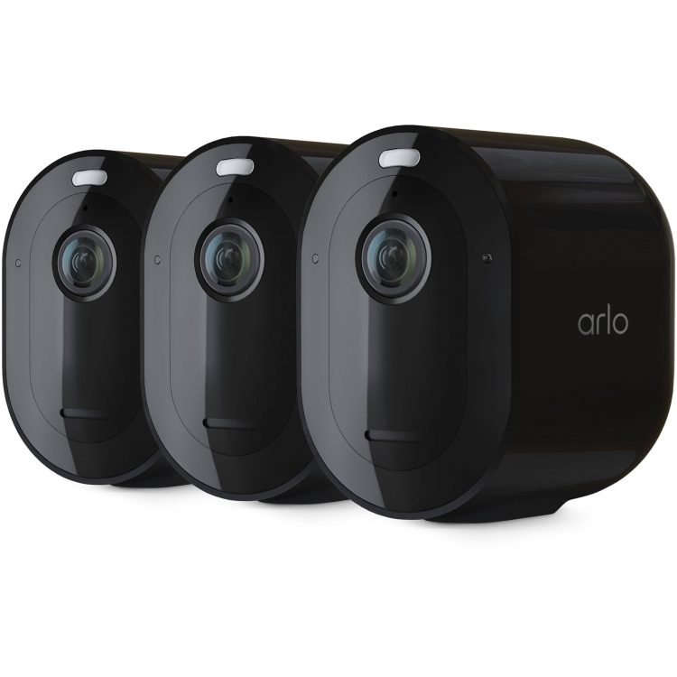 Arlo - Pro 4 Spotlight Camera, 3 Pack - VMC4350B - Black - MadeInUSA
