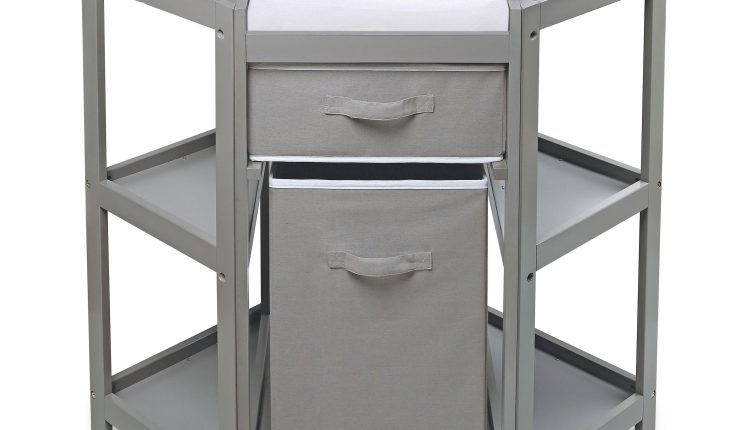 Badger Basket Diaper Corner Baby Changing Table, Gray - MadeInUSA