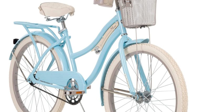 Huffy 24 in. Girls nel Lusso Women's Classic Beach Cruiser Bike, Light Blue - MadeInUSA