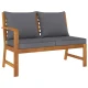 Dcenta  Bench with Cushion and Right Armrest Patio Porch Chair Acacia Wood for Backyard, Balcony, Park, Lawn, School Playground, College 45.1 x 23.8 x 31.9 Inches (W x D x H) – MadeInUSA