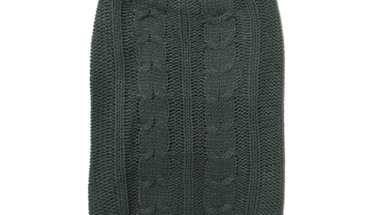 Midlee Cable Knit Dog Sweater (Gray)